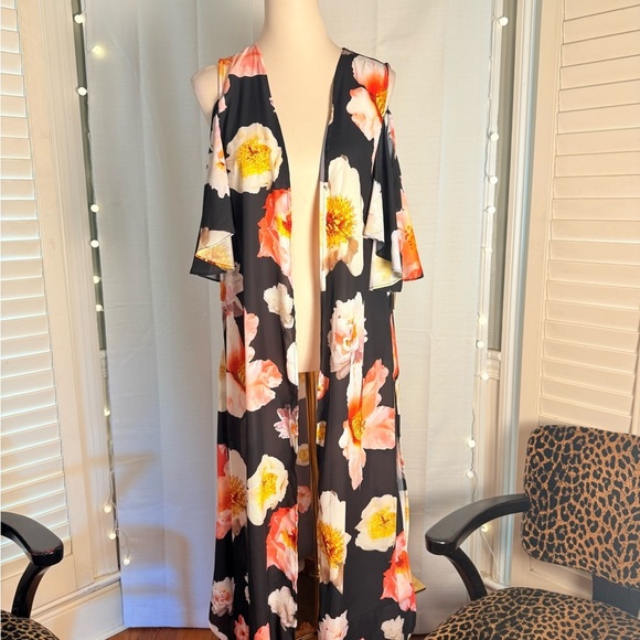 Gianni Bini Multicolor Floral Kimono Medium - Picture 1 of 10